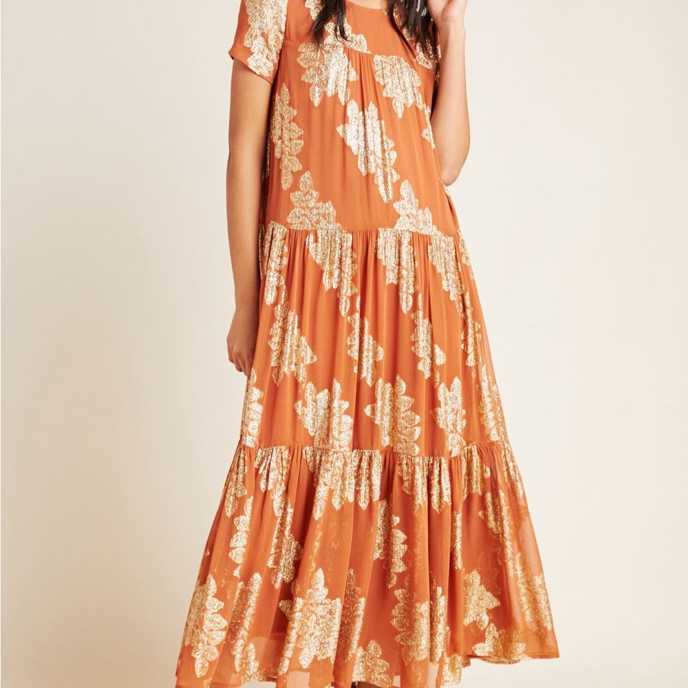 Anthropologie Jacosta Tiered Maxi Dress Small NWT Slight Flaw